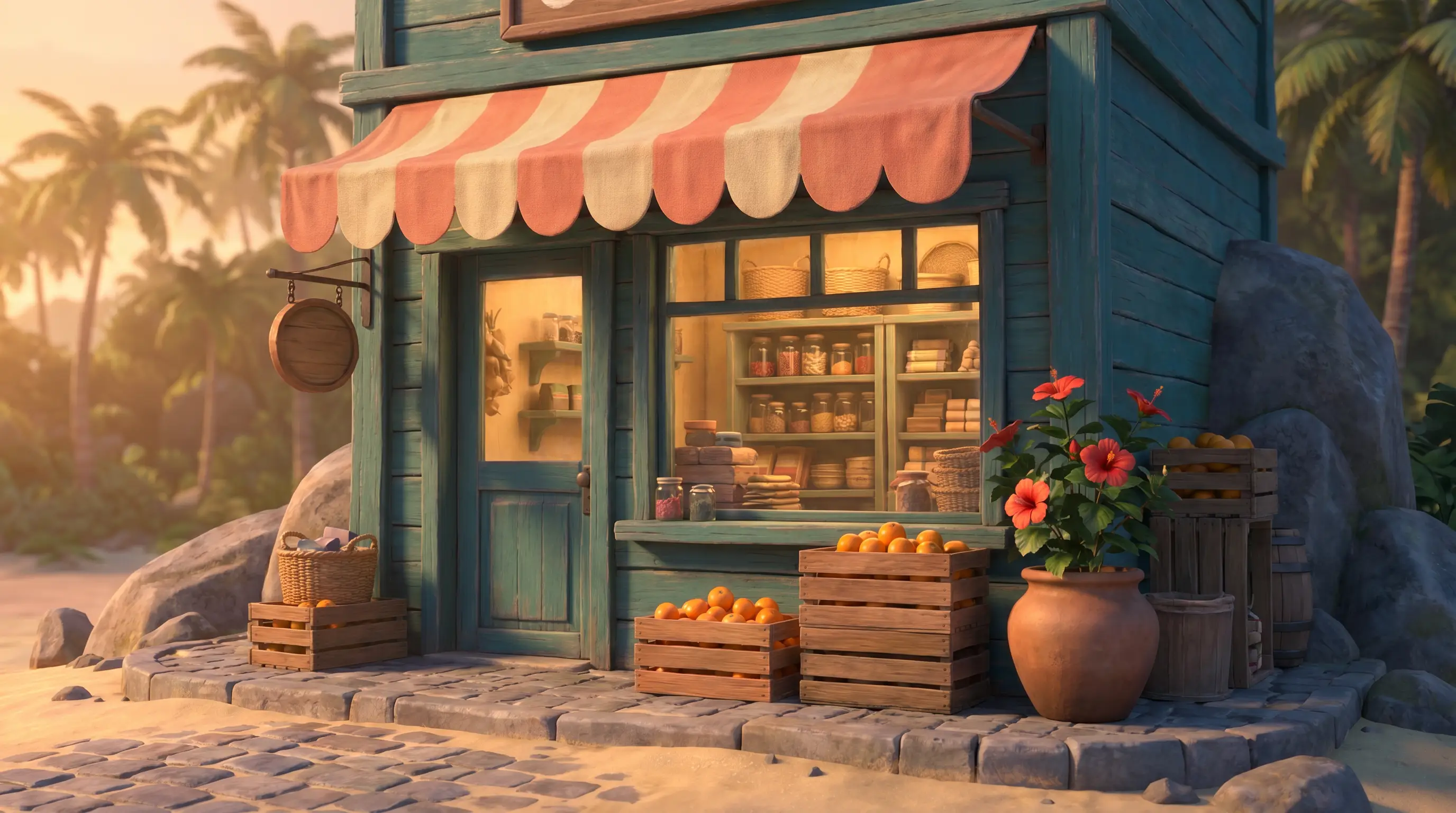 Rosa's grocery on the market street at golden hour